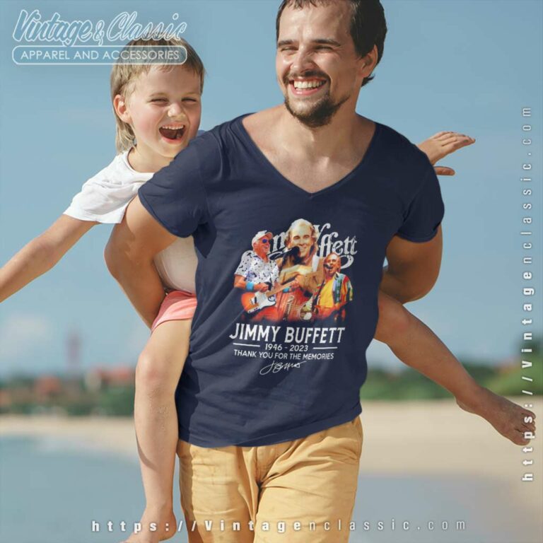 Jimmy Buffett Shirt 76 Years 1946 2023 Thank You For The Memories V Neck TShirt Jimmy Buffett Shirt 76 Years 1946 2023 Thank You For The Memories V Neck TShirt