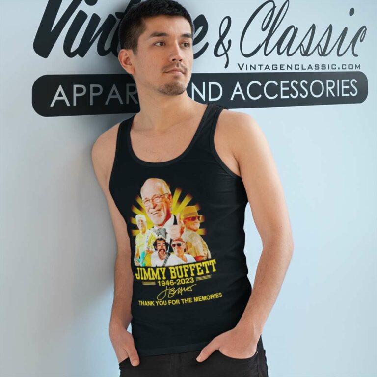 Jimmy Buffett Shirt Signature Thank You For The Memories Tank Top Racerback Jimmy Buffett Shirt Signature Thank You For The Memories Tank Top Racerback