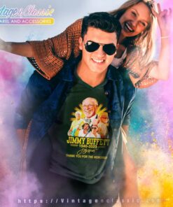 Jimmy Buffett Shirt Signature Thank You For The Memories 5 Jimmy Buffett Shirt Signature Thank You For The Memories V Neck TShirt
