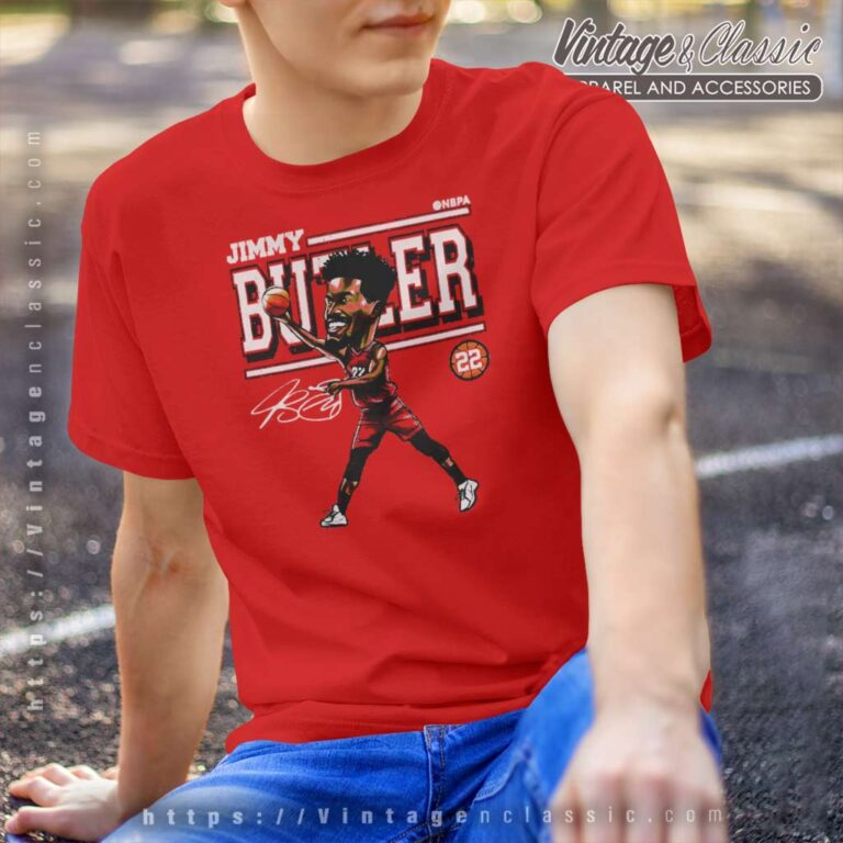 Jimmy Butler Cartoon Signature Miami Heat T Shirt Jimmy Butler Cartoon Signature Miami Heat T Shirt