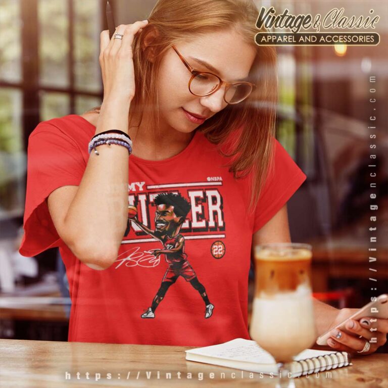 Jimmy Butler Cartoon Signature Miami Heat Women TShirt Jimmy Butler Cartoon Signature Miami Heat Women TShirt