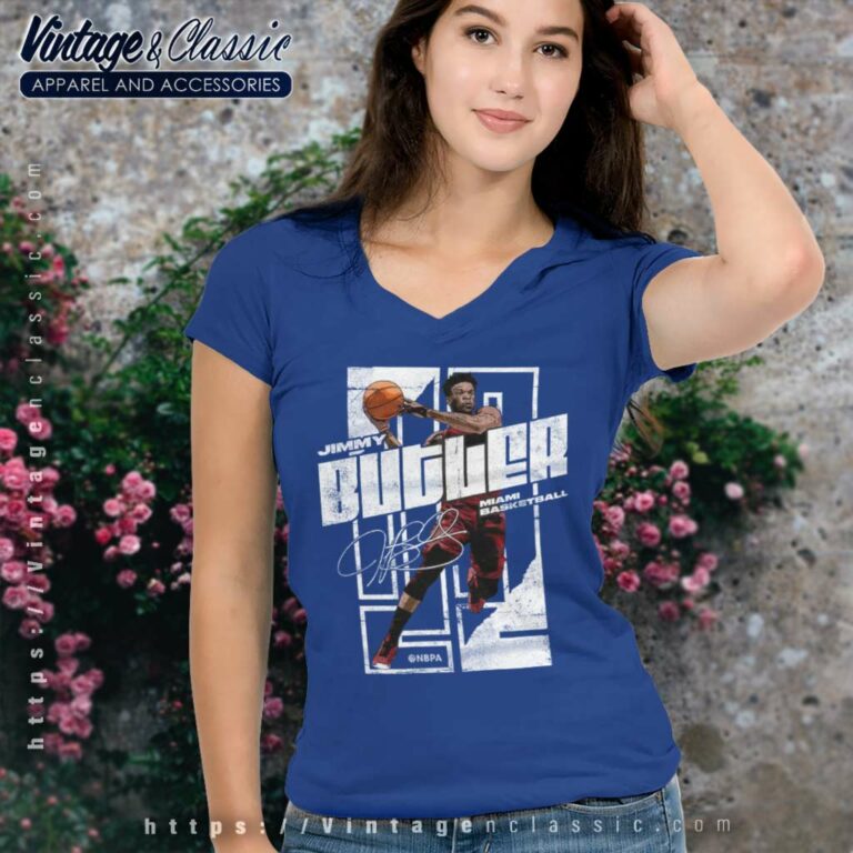 Jimmy Butler Signature Shirt Nbpa Miami Heat Logo V Neck TShirt Jimmy Butler Signature Shirt Nbpa Miami Heat Logo V Neck TShirt
