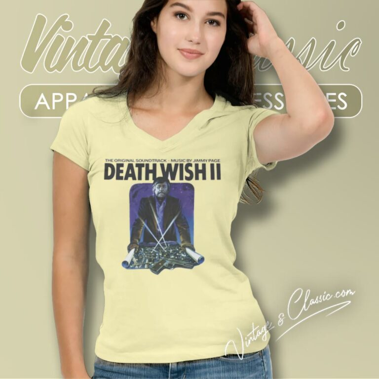 Jimmy Page Death Wish Ii V Neck TShirt Jimmy Page Death Wish Ii V Neck TShirt