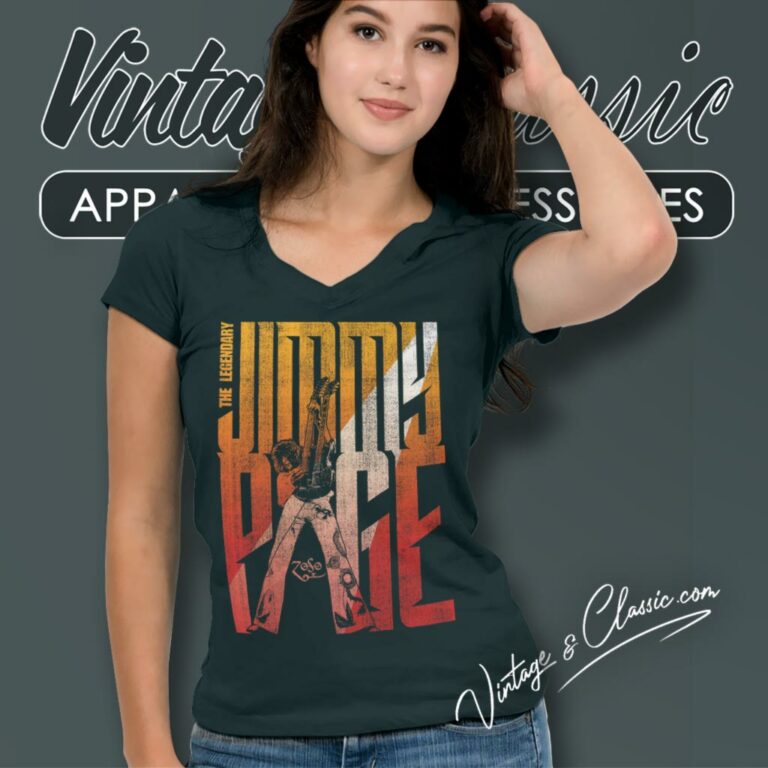 Jimmy Page Legendary V Neck TShirt Jimmy Page Legendary V Neck TShirt