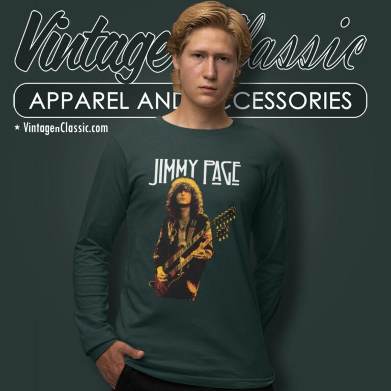 Jimmy Page Play Guitar Long Sleeve Tee Jimmy Page Play Guitar Long Sleeve Tee