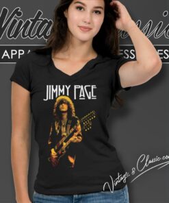 Jimmy Page Play Guitar V Neck TShirt