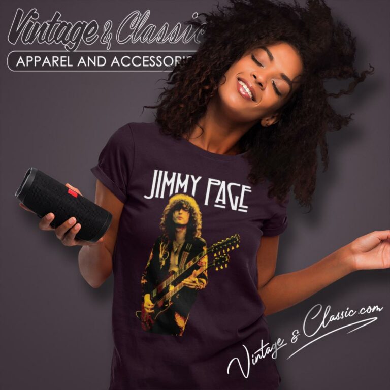 Jimmy Page Play Guitar Women T Shirt Jimmy Page Play Guitar Women T Shirt