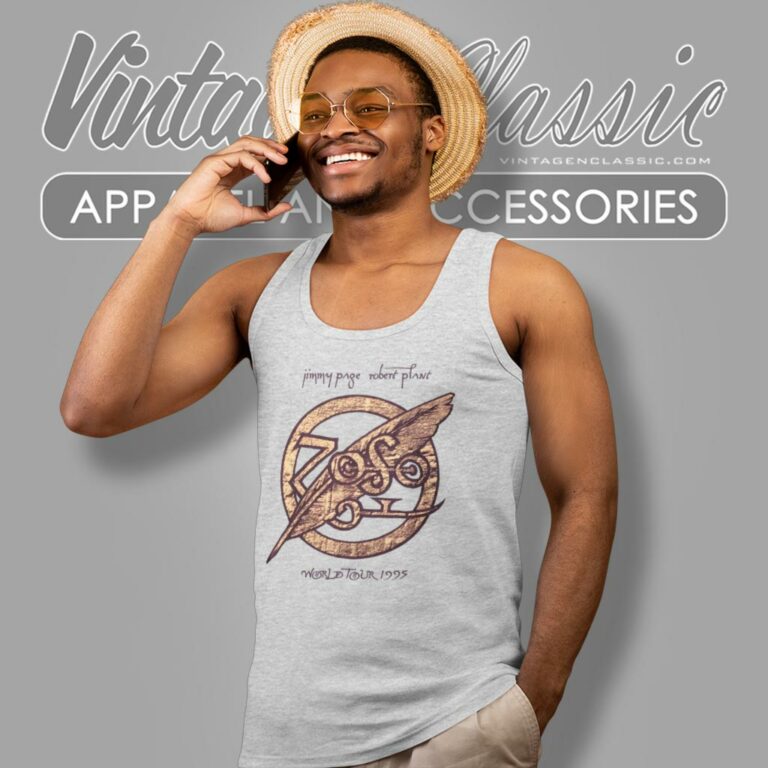 Jimmy Page Robert Plant Tour Tank Top Racerback Jimmy Page Robert Plant Tour Tank Top Racerback