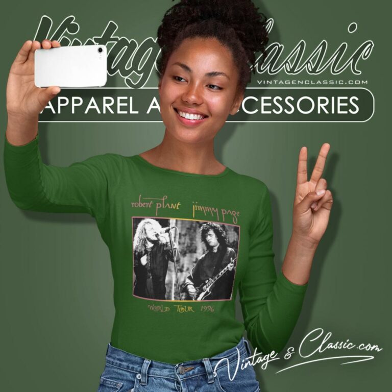 Jimmy Page Shirt Robert Plant 1995 Tour Long Sleeve Tee Jimmy Page Shirt Robert Plant 1995 Tour Long Sleeve Tee