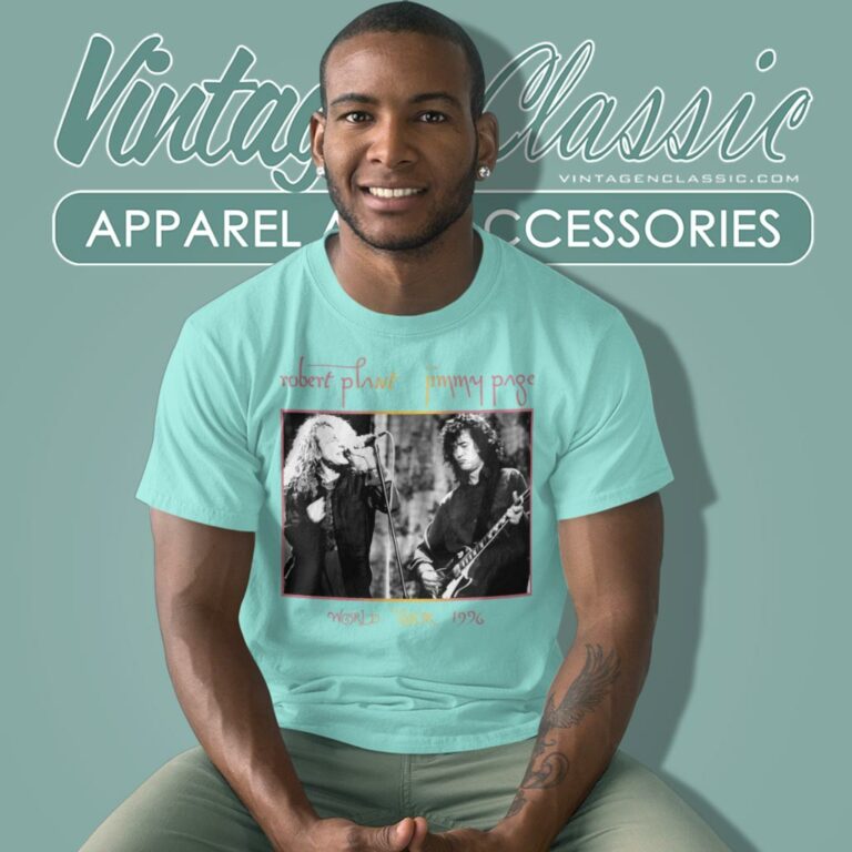 Jimmy Page Shirt Robert Plant 1995 Tour T Shirt Jimmy Page Shirt Robert Plant 1995 Tour T Shirt