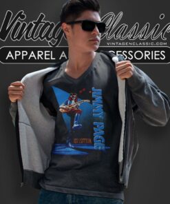 Jimmy Page Shirt Rock Express Guitar Greats V Neck TShirt