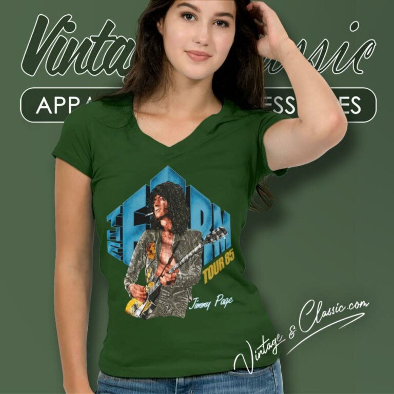 Jimmy Page The Firm Concert V Neck TShirt Jimmy Page The Firm Concert V Neck TShirt