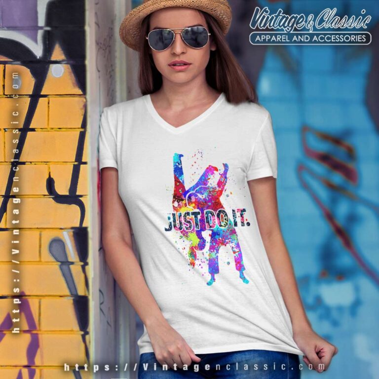 Jiu Jitsu Just Do It Art Pray Watercolor Art V Neck TShirt Jiu Jitsu Just Do It Art Pray Watercolor Art V Neck TShirt