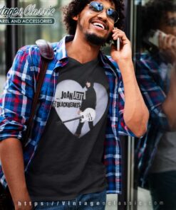 Joan Jett Heart Guitar V Neck TShirt