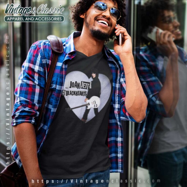Joan Jett Heart Guitar V Neck TShirt Joan Jett Heart Guitar V Neck TShirt