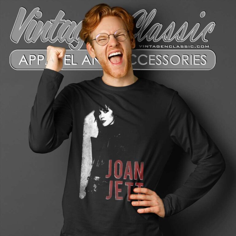 Joan Jett Looking Back Photo Long Sleeve Tee Joan Jett Looking Back Photo Long Sleeve Tee