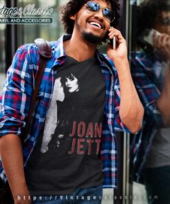 Joan Jett Looking Back Photo V Neck TShirt