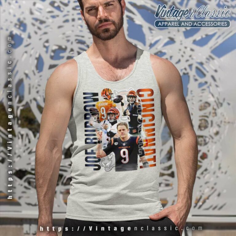 Joe Burrow 9 Cincinnati Tank Top Racerback Joe Burrow 9 Cincinnati Tank Top Racerback