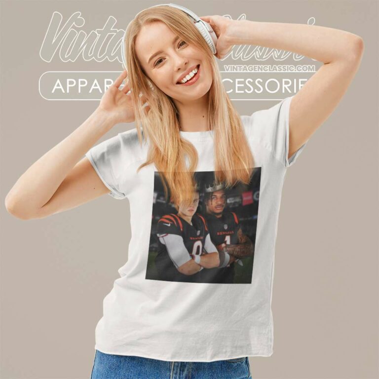 Joe Burrow And Jamarr Chase King Cincinnati Bengals Women TShirt Joe Burrow And Jamarr Chase King Cincinnati Bengals Women TShirt