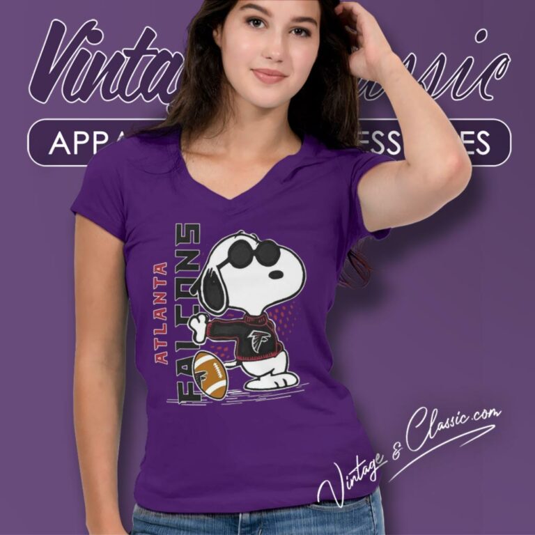 Joe Cool Snoopy Atlanta Falcons Nfl V Neck TShirt Joe Cool Snoopy Atlanta Falcons Nfl V Neck TShirt
