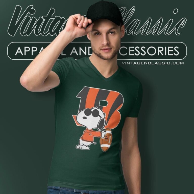 Joe Cool Snoopy Cincinnati Bengals V Neck TShirt Joe Cool Snoopy Cincinnati Bengals V Neck TShirt