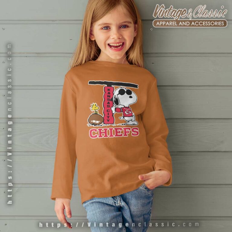 Joe Cool Snoopy Kansas City Chiefs Nfl Kids Long Sleeve Tee Joe Cool Snoopy Kansas City Chiefs Nfl Kids Long Sleeve Tee