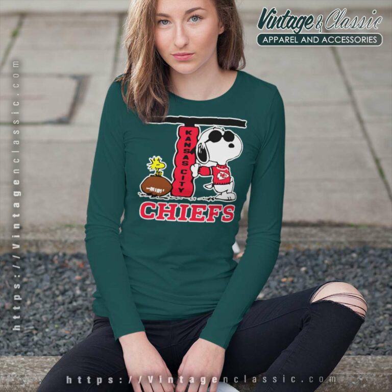 Joe Cool Snoopy Kansas City Chiefs Nfl Long Sleeve Tee Joe Cool Snoopy Kansas City Chiefs Nfl Long Sleeve Tee