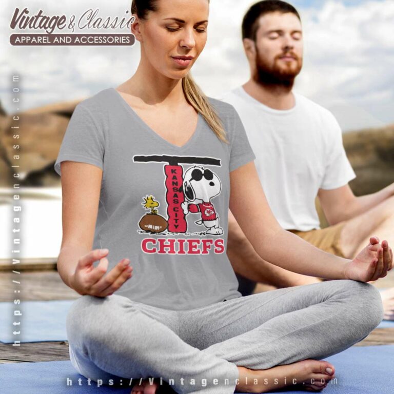 Joe Cool Snoopy Kansas City Chiefs Nfl V Neck TShirt Joe Cool Snoopy Kansas City Chiefs Nfl V Neck TShirt