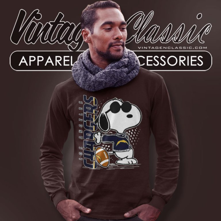 Joe Cool Snoopy Los Angeles Chargers Long Sleeve Tee Joe Cool Snoopy Los Angeles Chargers Long Sleeve Tee