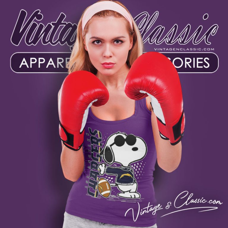 Joe Cool Snoopy Los Angeles Chargers Tank Top Racerback Joe Cool Snoopy Los Angeles Chargers Tank Top Racerback