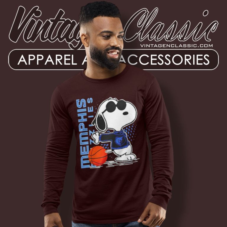 Joe Cool Snoopy Memphis Grizzlies Long Sleeve Tee Joe Cool Snoopy Memphis Grizzlies Long Sleeve Tee