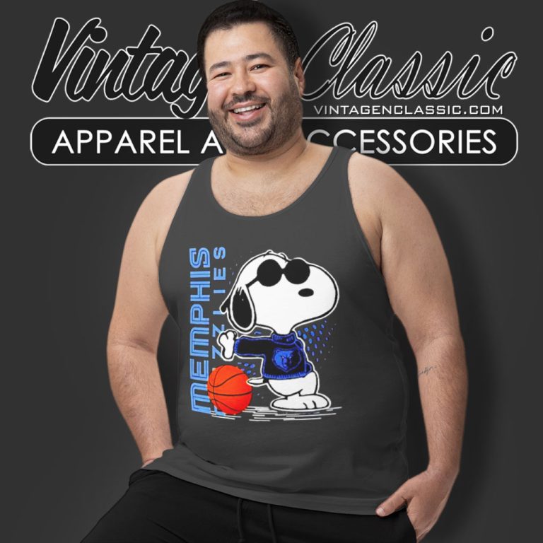 Joe Cool Snoopy Memphis Grizzlies Tank Top Racerback Joe Cool Snoopy Memphis Grizzlies Tank Top Racerback