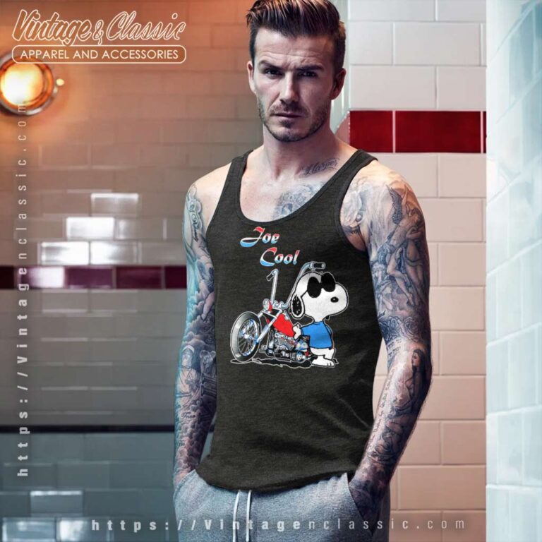 Joe Cool Snoopy Motorcycle Tank Top Racerback Joe Cool Snoopy Motorcycle Tank Top Racerback