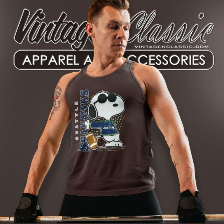 Joe Cool Snoopy Seattle Seahawks Tank Top Racerback Joe Cool Snoopy Seattle Seahawks Tank Top Racerback