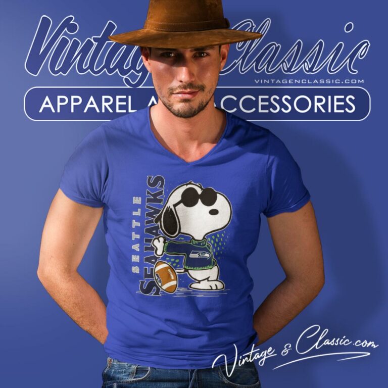 Joe Cool Snoopy Seattle Seahawks V Neck TShirt Joe Cool Snoopy Seattle Seahawks V Neck TShirt