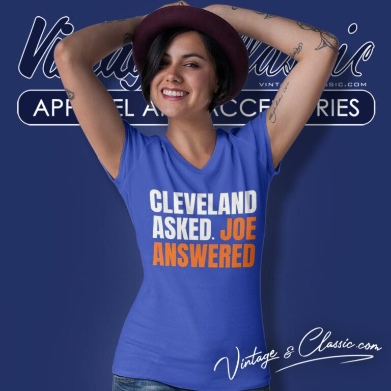 Joe Flacco Cleveland Asked Joe Answered V Neck TShirt Joe Flacco Cleveland Asked Joe Answered V Neck TShirt