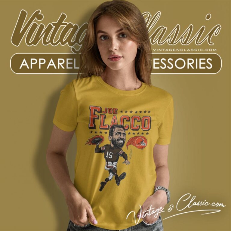 Joe Flacco Cleveland Browns Caricature Player Women T Shirt Joe Flacco Cleveland Browns Caricature Player Women T Shirt