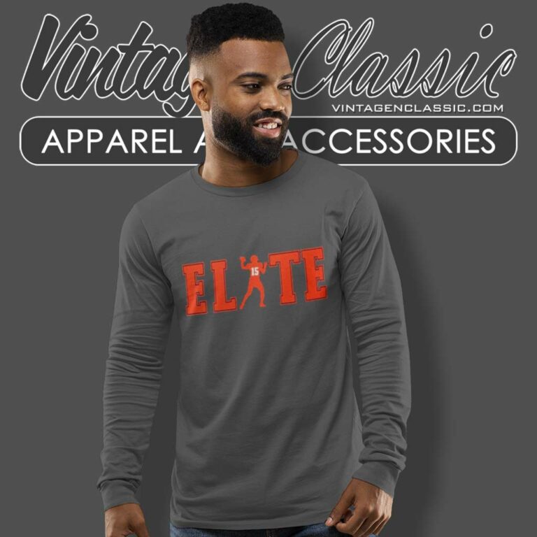 Joe Flacco Cleveland Browns Elite Long Sleeve Tee Joe Flacco Cleveland Browns Elite Long Sleeve Tee