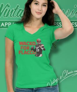 Joe Flacco Wacko For Flacco Cleveland Browns V Neck TShirt