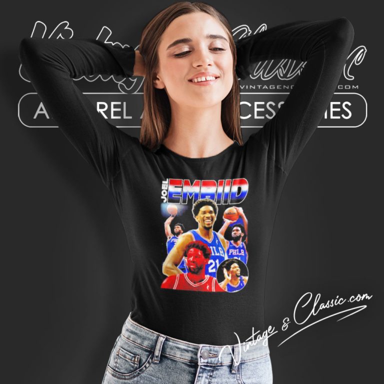 Joel Embiid Philadelphia 76ers Long Sleeve Tee Joel Embiid Philadelphia 76ers Long Sleeve Tee