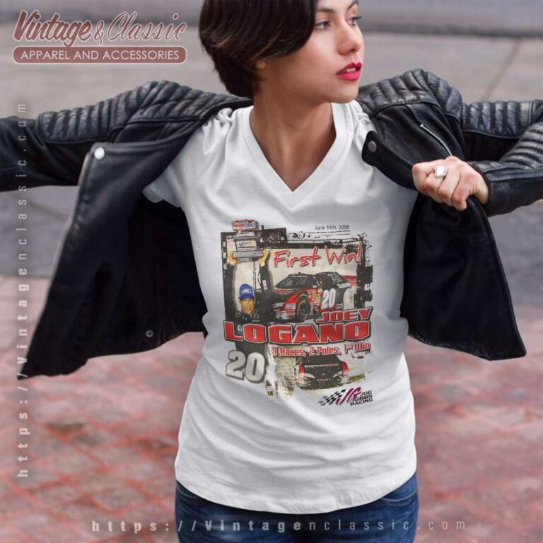 Joey Logano Nascar Racing Vintage V Neck TShirt Joey Logano Nascar Racing Vintage V Neck TShirt