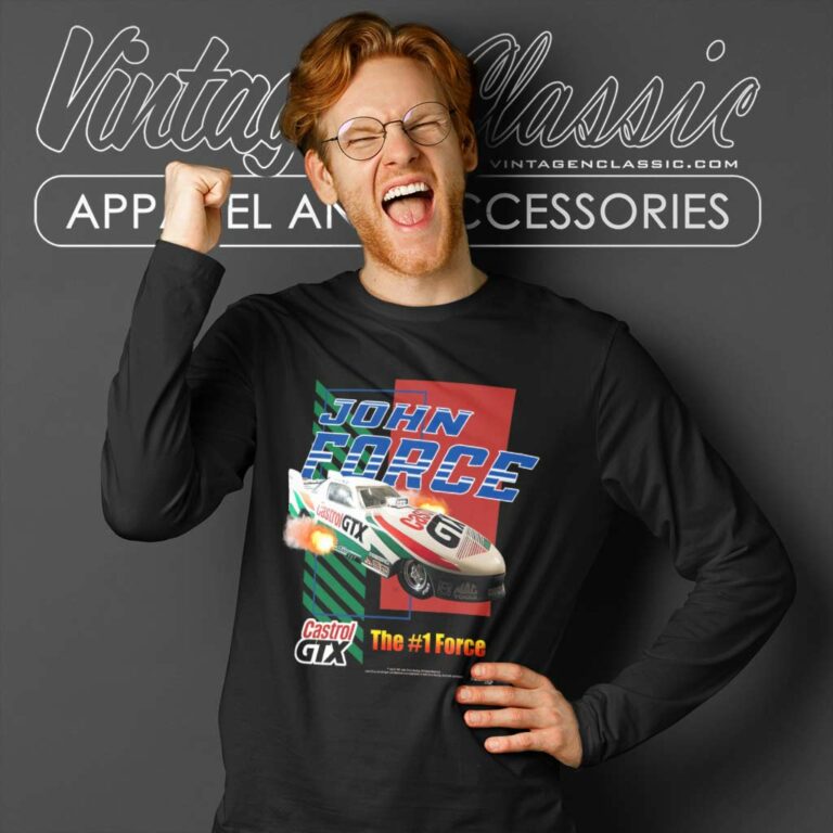 John Force Castrol Gtx Nascar Vintage Long Sleeve Tee John Force Castrol Gtx Nascar Vintage Long Sleeve Tee