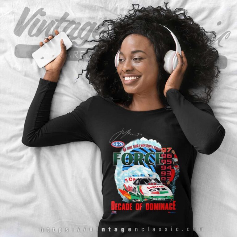 John Force Nascar Nhra Winston Champs Long Sleeve Tee John Force Nascar Nhra Winston Champs Long Sleeve Tee