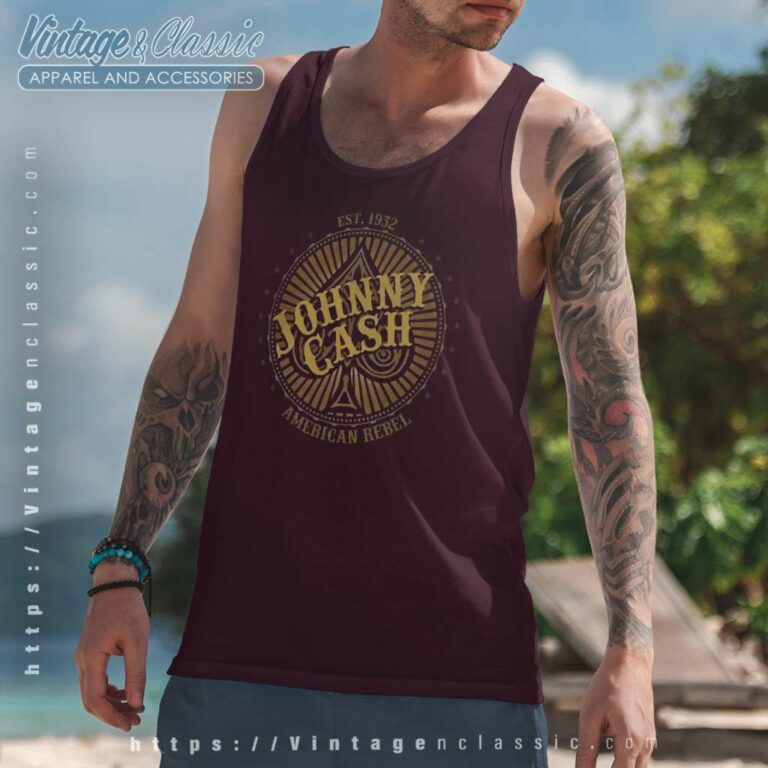 Johnny Cash Ace Of Spades Tank Top Racerback Johnny Cash Ace Of Spades Tank Top Racerback