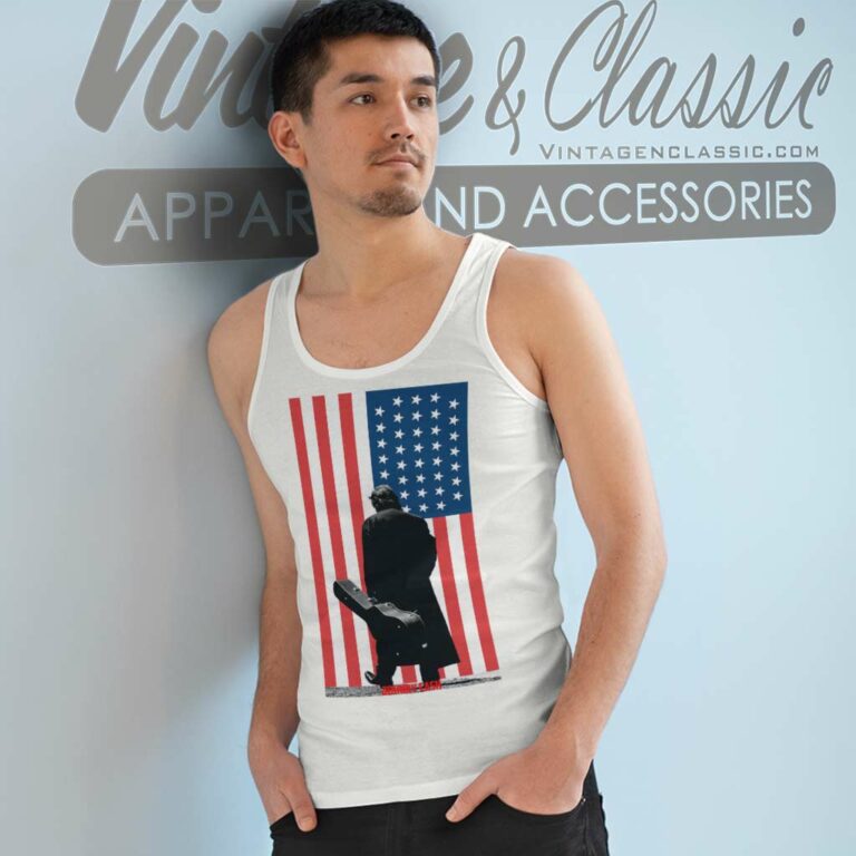 Johnny Cash American Flag Tank Top Racerback Johnny Cash American Flag Tank Top Racerback
