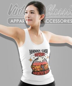 Johnny Cash Cowboy Country Music Tank Top Racerback