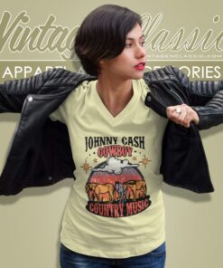 Johnny Cash Cowboy Country Music V Neck TShirt
