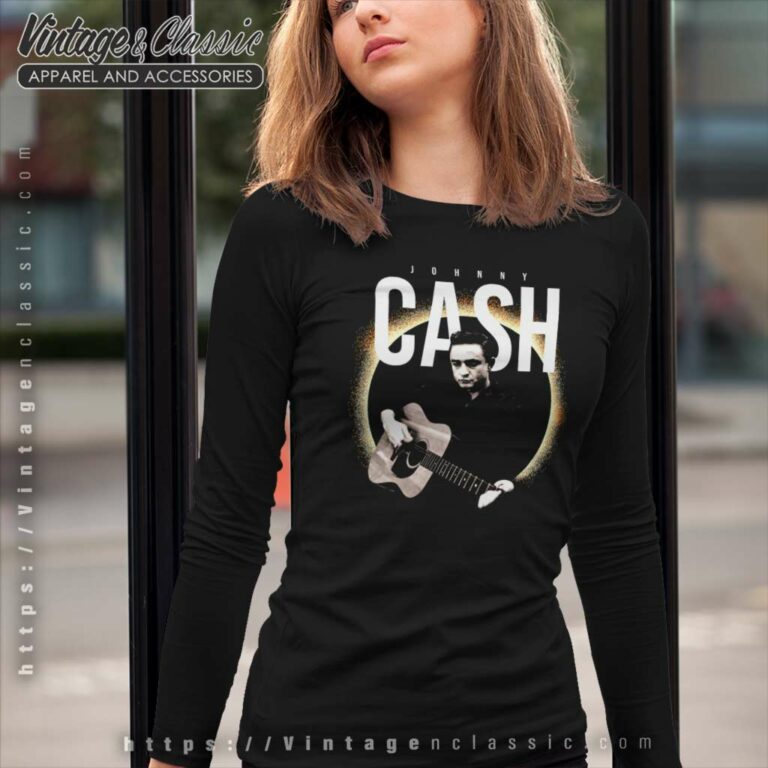 Johnny Cash Live Guitar Long Sleeve Tee Johnny Cash Live Guitar Long Sleeve Tee