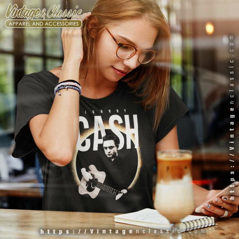 Johnny Cash Live Guitar Women TShirt Johnny Cash Live Guitar Women TShirt