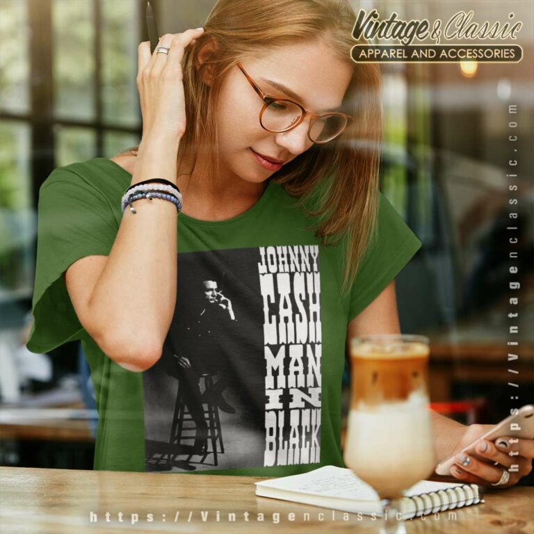 Johnny Cash Man In Black Women TShirt Johnny Cash Man In Black Women TShirt